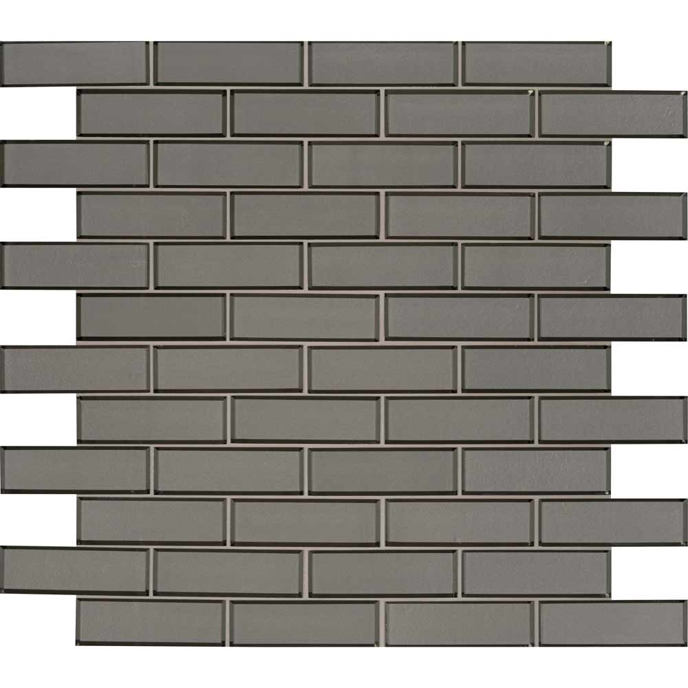 Champagne Bevel Subway 11.73"x11.73" Glass Mesh-Mounted Mosaic Tile 2"x6" - MSI Collection