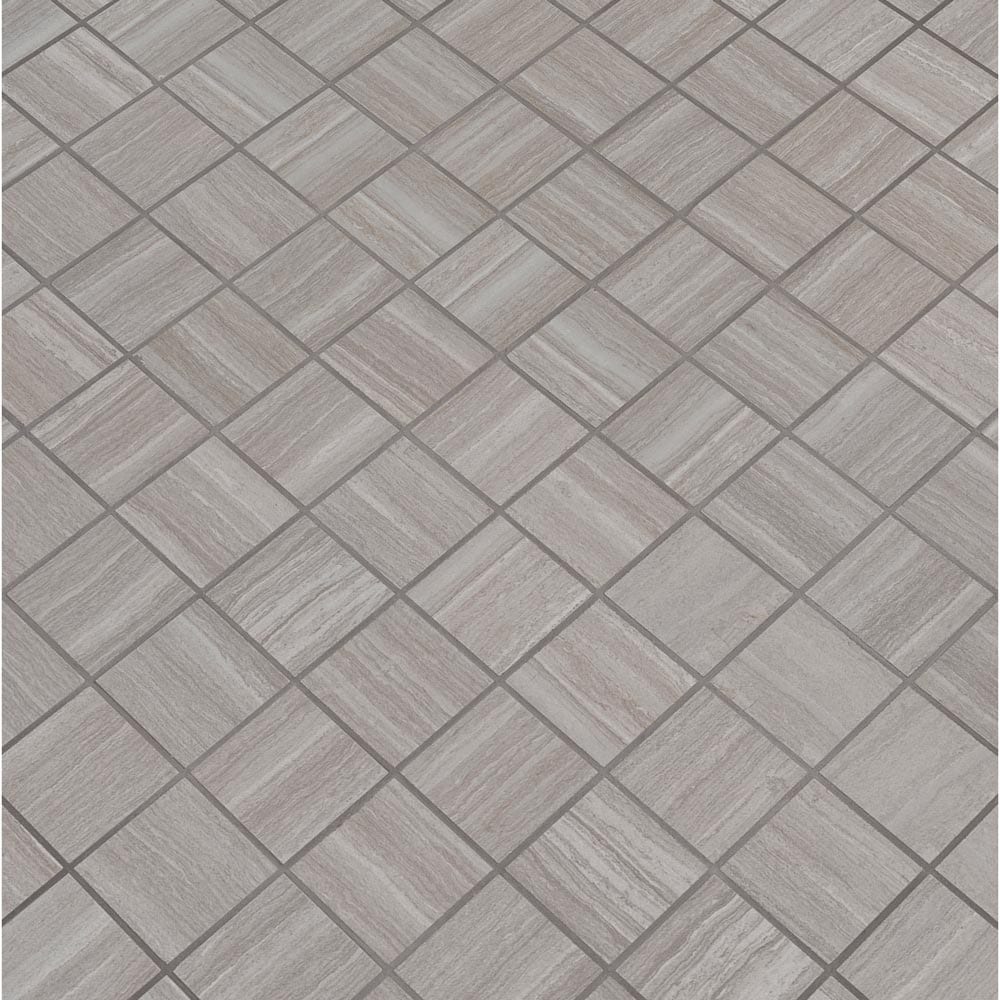 Charisma Silver 12"x12" Ceramic Mesh-Mounted Mosaic Tile 2"x2"- MSI Collection