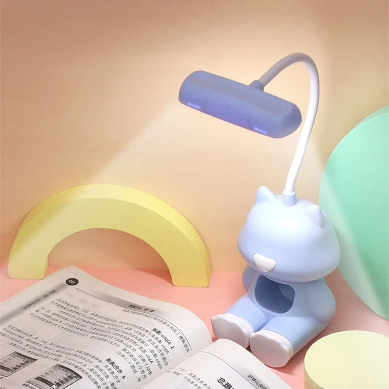 Lámpara de escritorio flexible con forma de gato kawaii