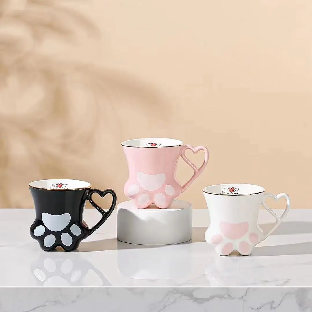Tazas con forma de pata de gato kawaii