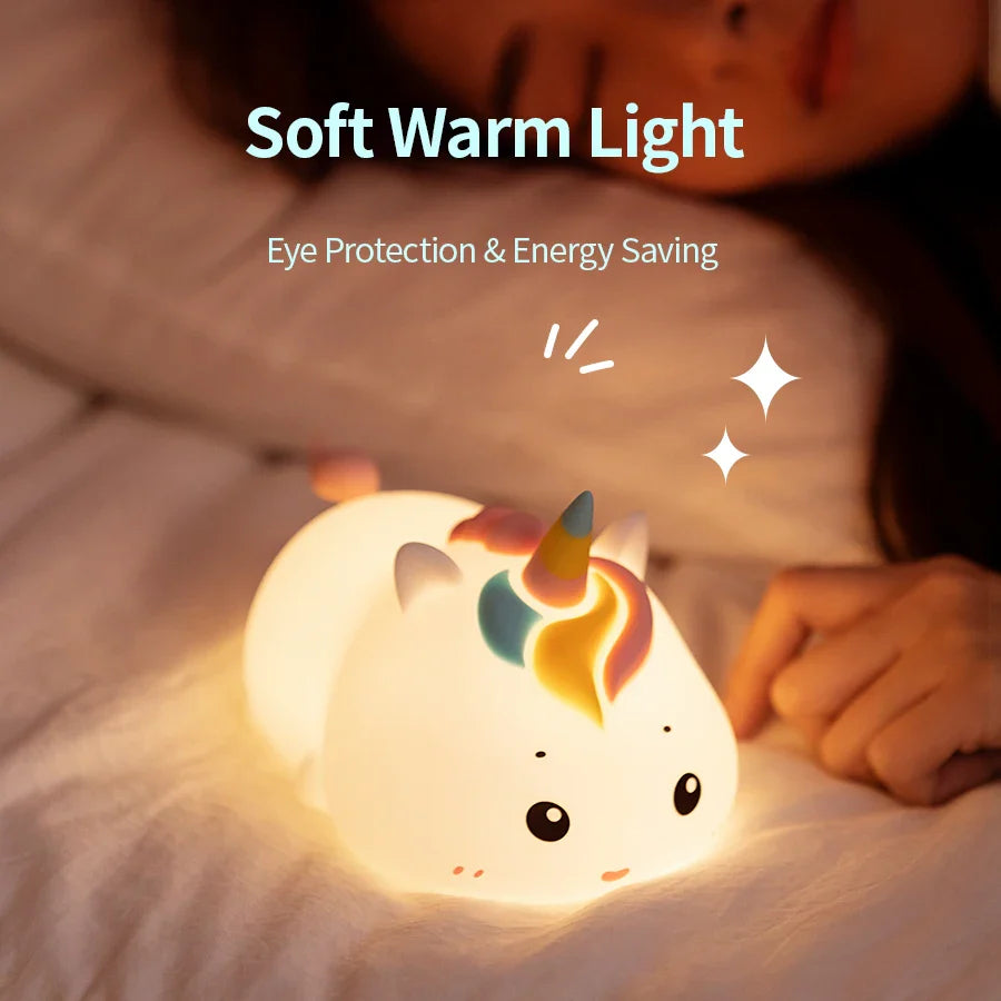 Luz de noche de unicornio kawaii