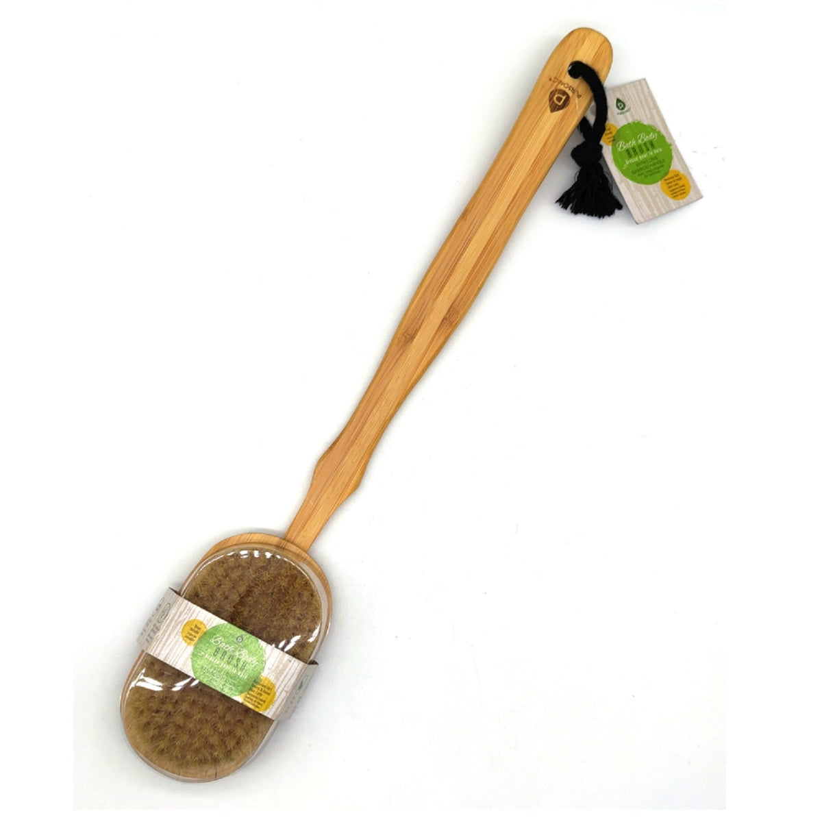 Cepillo de baño con mango largo de bambú 