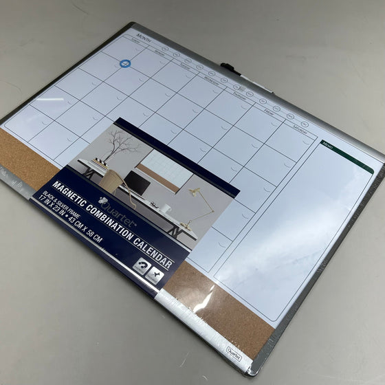 QUARTET Calendario combinado magnético/Pizarra borrable y de corcho 17"x23" 79372