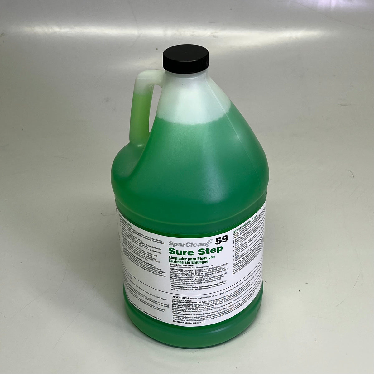 Limpiador de pisos enzimático sin enjuague SPARTAN Sparclean Sure Step, 1 galón, verde, 59