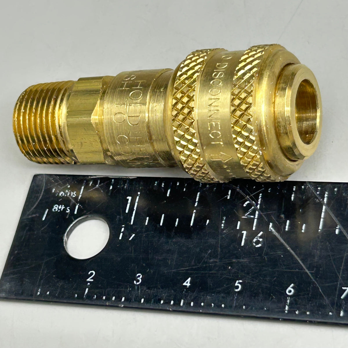 PLASTIC PROCESS EQUIPMENT Push To Connect Air Couplers  3/8-18 Brass B32E