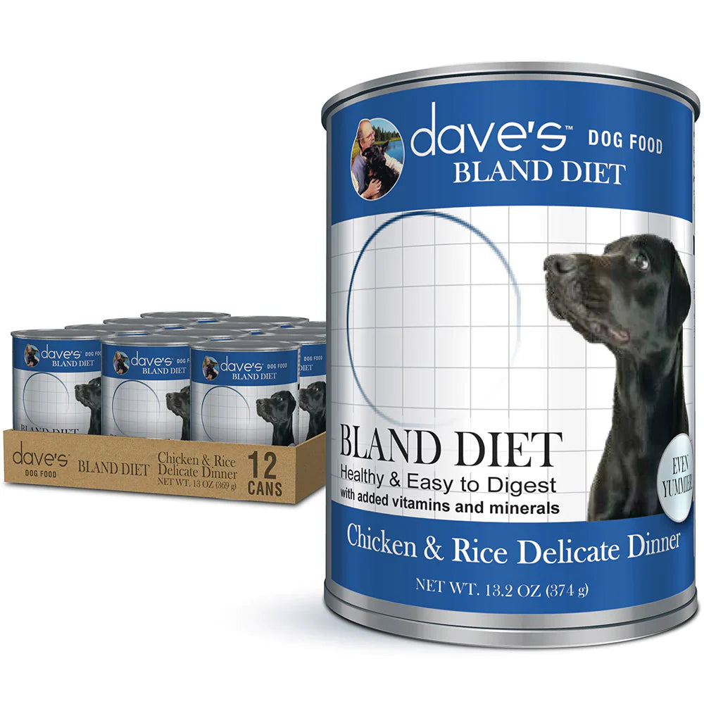 Dieta Restringida Suave para Perros de Dave – Pollo y Arroz (374 g)