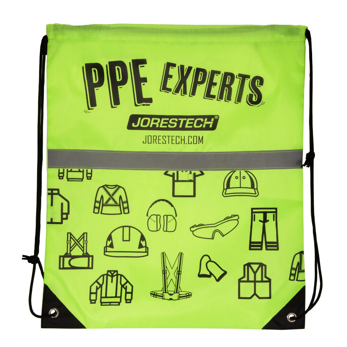 Bolsa con cordón para expertos en EPI con banda reflectante