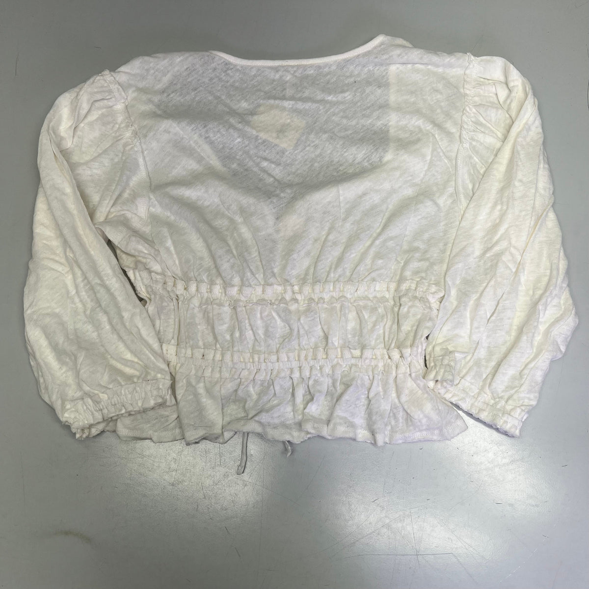 FREE PEOPLE Breezy Beachy Cotton Linen Let's Go Blouse Women's Sz M Ivory