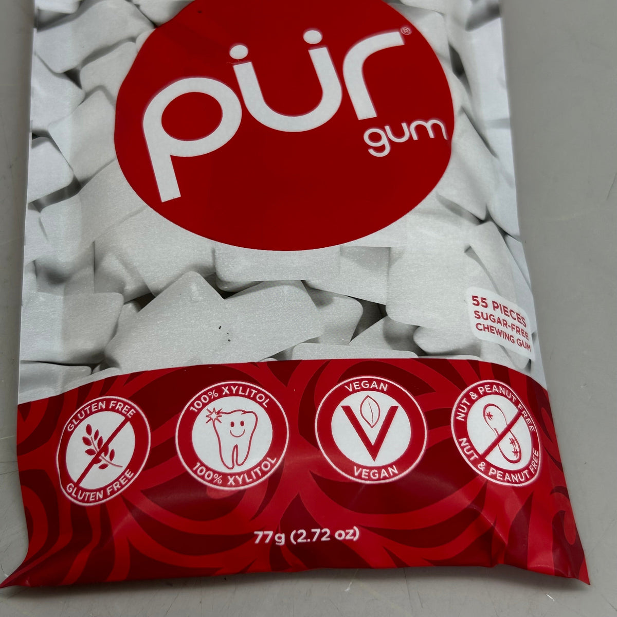 Goma de mascar de canela sin azúcar PUR – 12 paquetes (55 unidades cada uno)