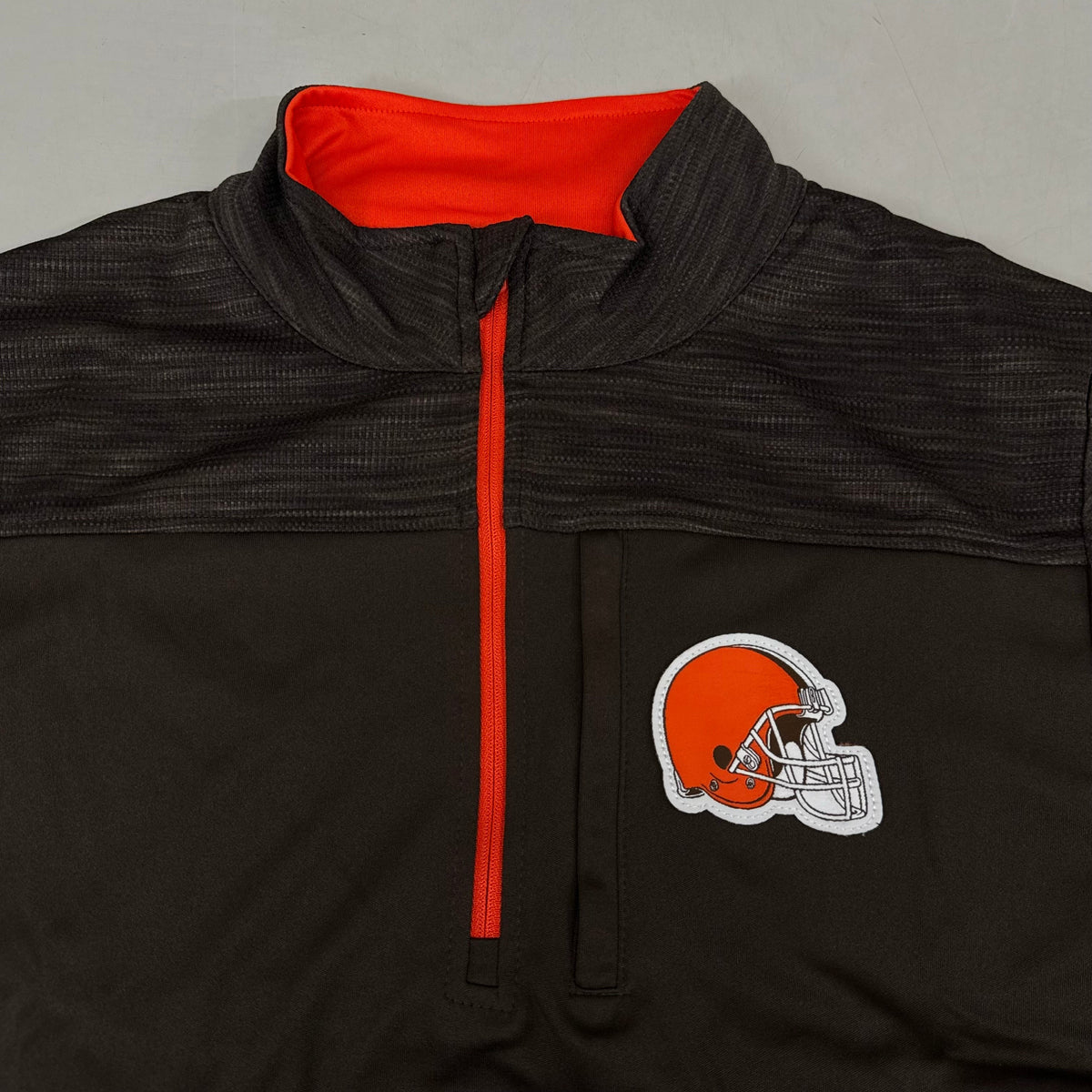 Camiseta NFL Cleveland Browns con cremallera de un cuarto, manga larga, talla M, marrón, 1802969