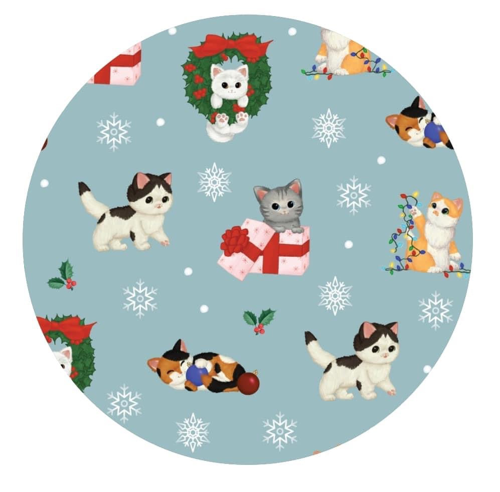Whisker Wonderland Christmas Kittens Bamboo French Terry Crewneck Sweatshirt
