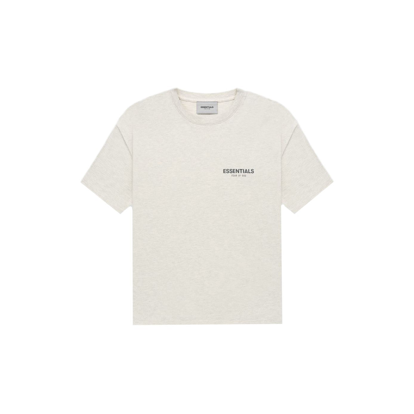 Camiseta Fear of God Essentials Core Collection en color avena jaspeado claro
