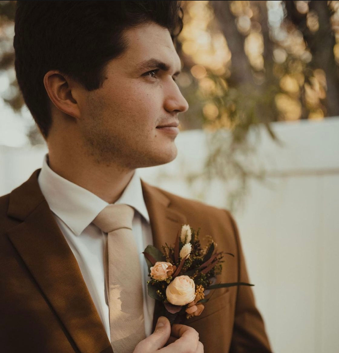 Corbata de hombre color champán