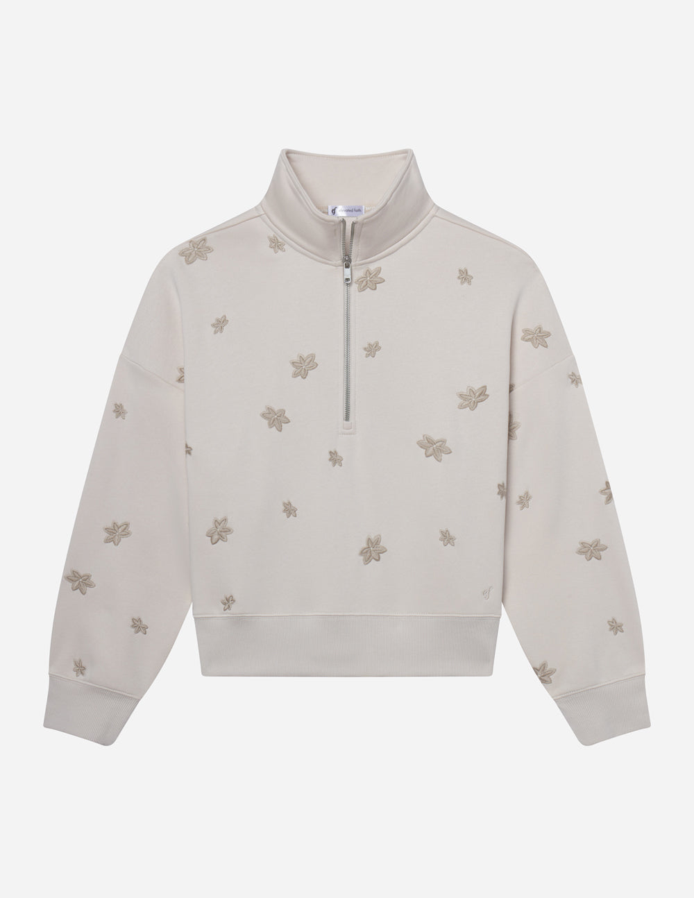 Chaqueta floral de media cremallera para mujer