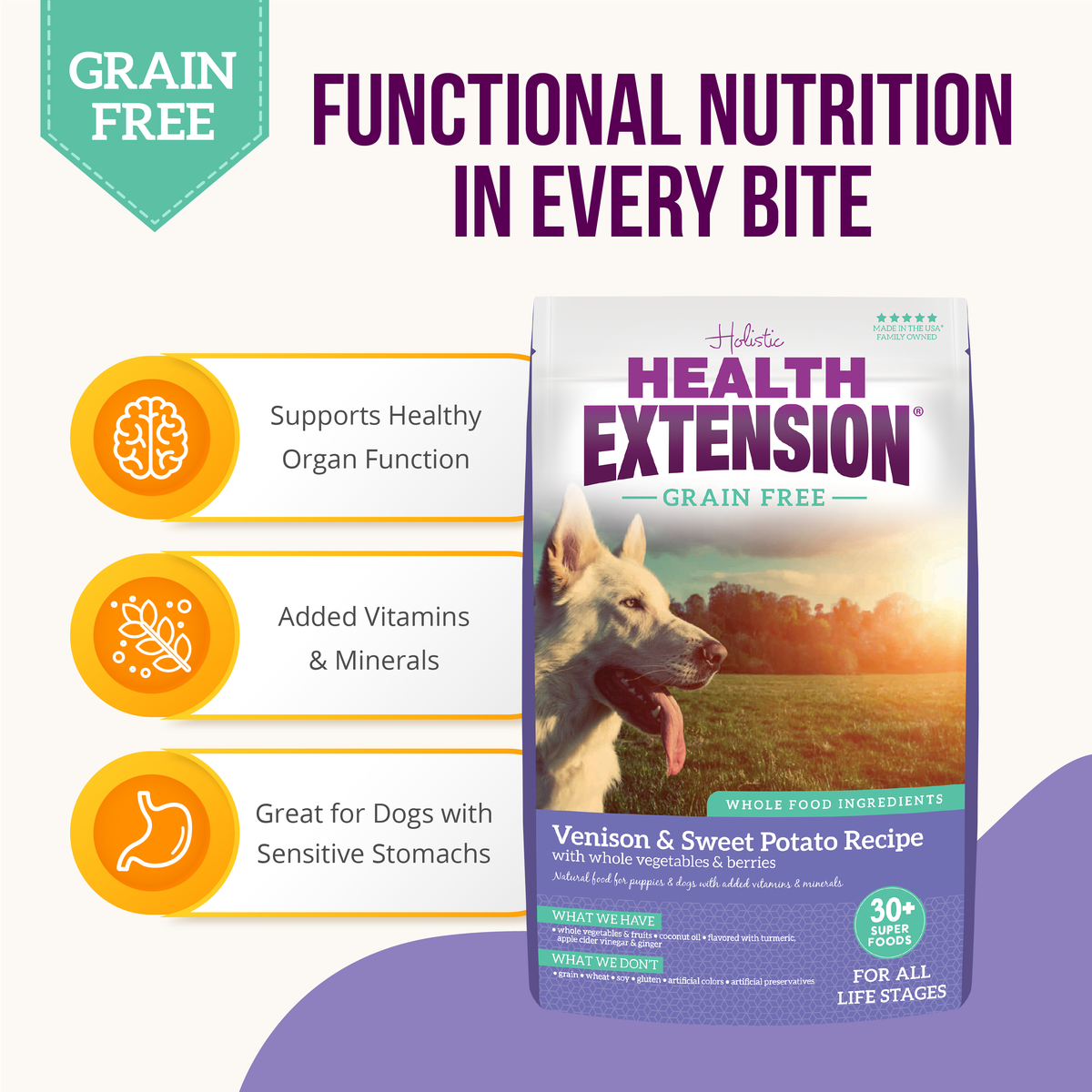 Grain Free Venison & Sweet Potato Dry Dog Food