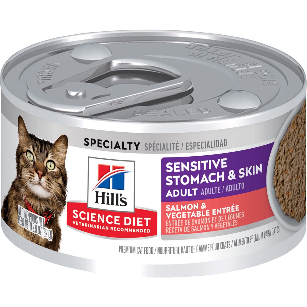 Hill's Science Diet Adult – Estómago Sensible y Piel Salmón y Vegetales (2.9oz)