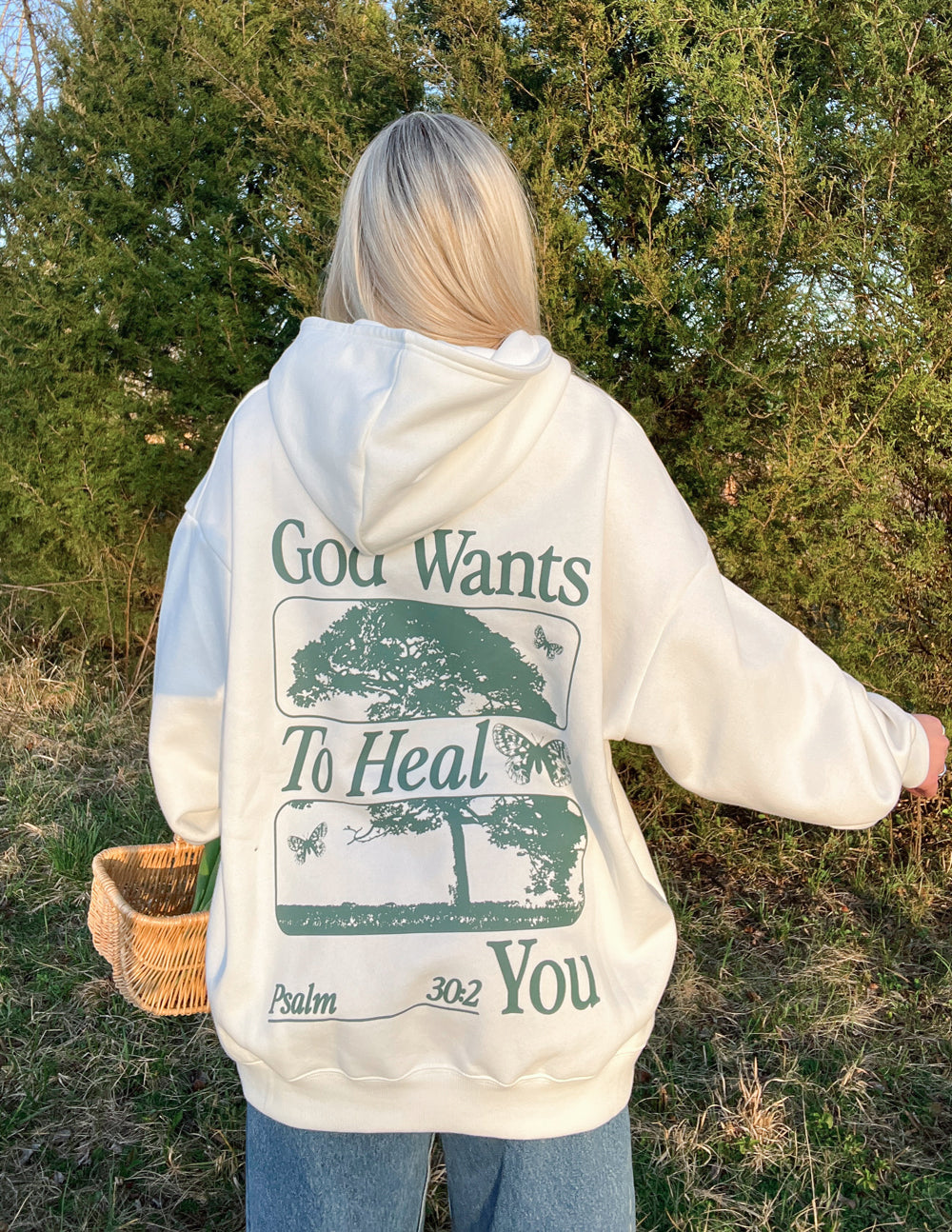 Sudadera unisex con capucha "Dios sana"