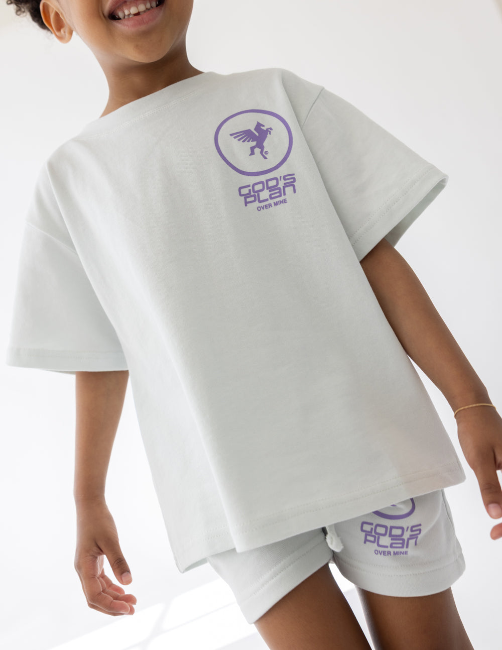 Camiseta infantil de carreras del plan de Dios