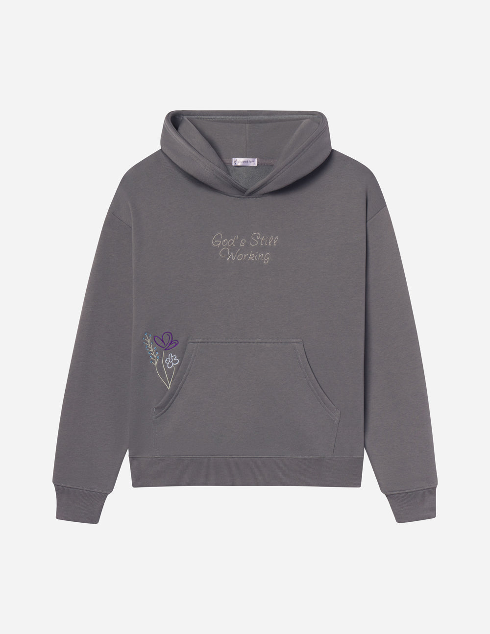 Sudadera unisex con capucha "Dios sigue trabajando"
