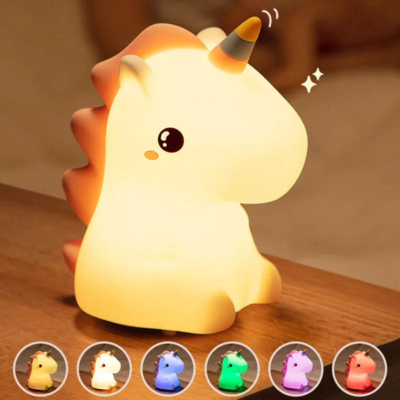 Linda luz nocturna LED de unicornio
