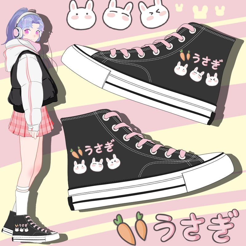 Zapatillas altas negras Usagi