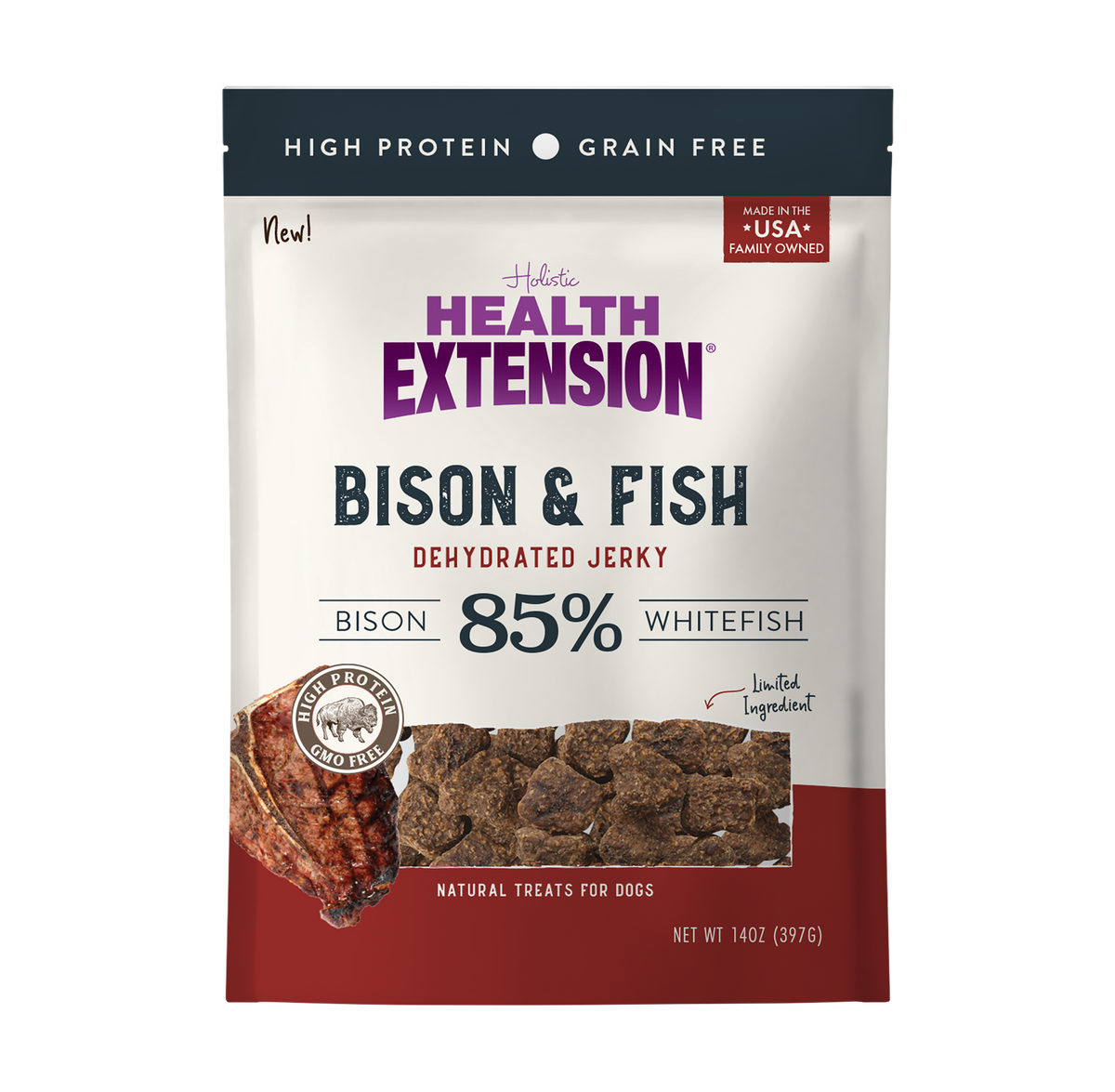 Bison & Fish Dehydrated Jerky