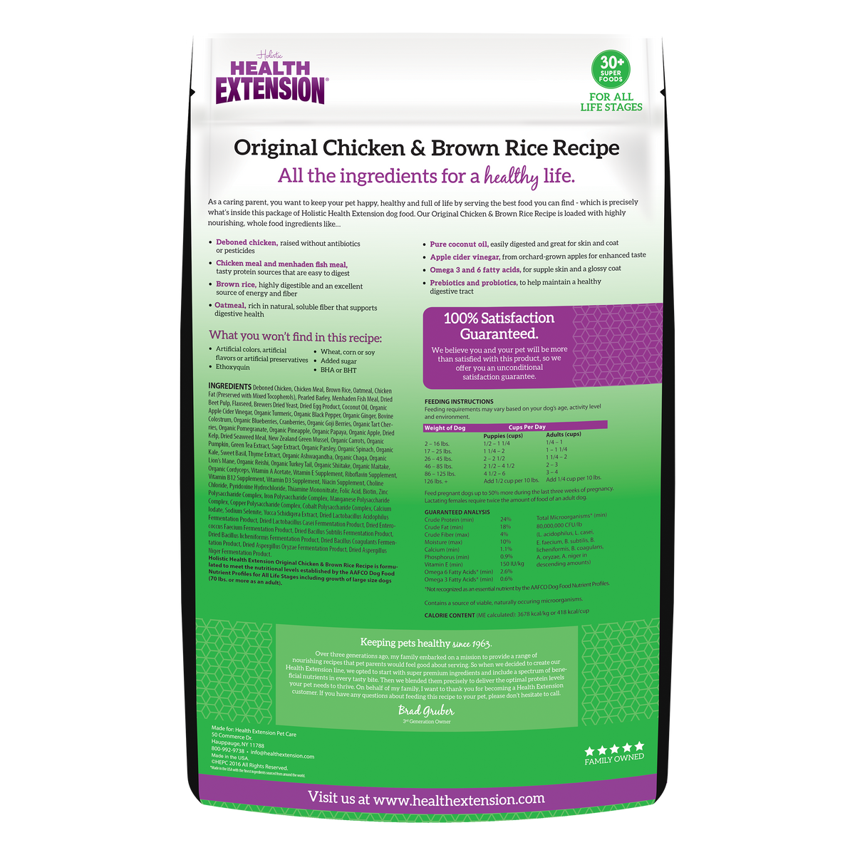 Alimento Seco para Perros Health Extension Original de Pollo y Arroz Integral