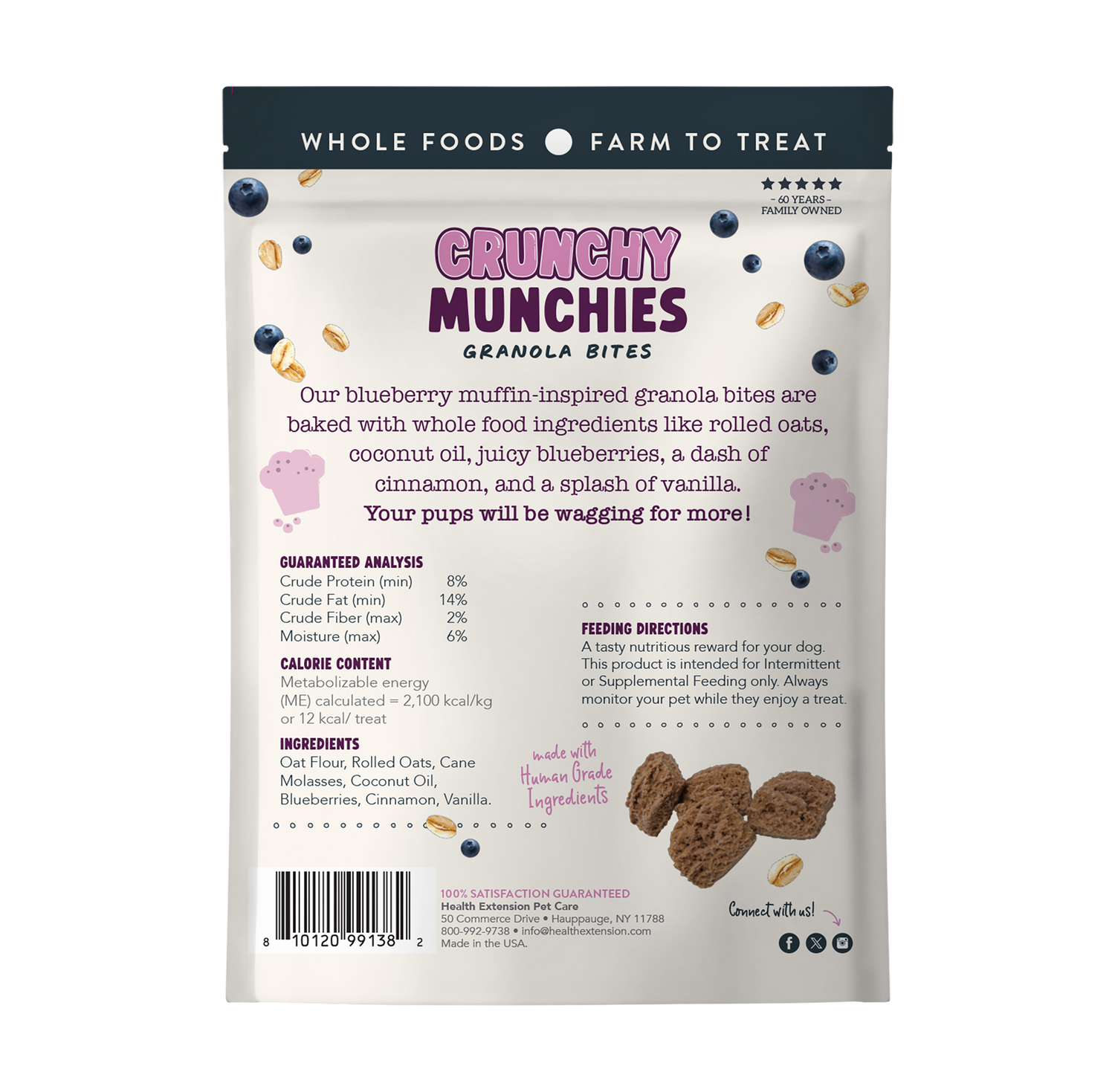 Crunchy Munchies Granola Bites – Blueberry Ruffin Wholesome Treats