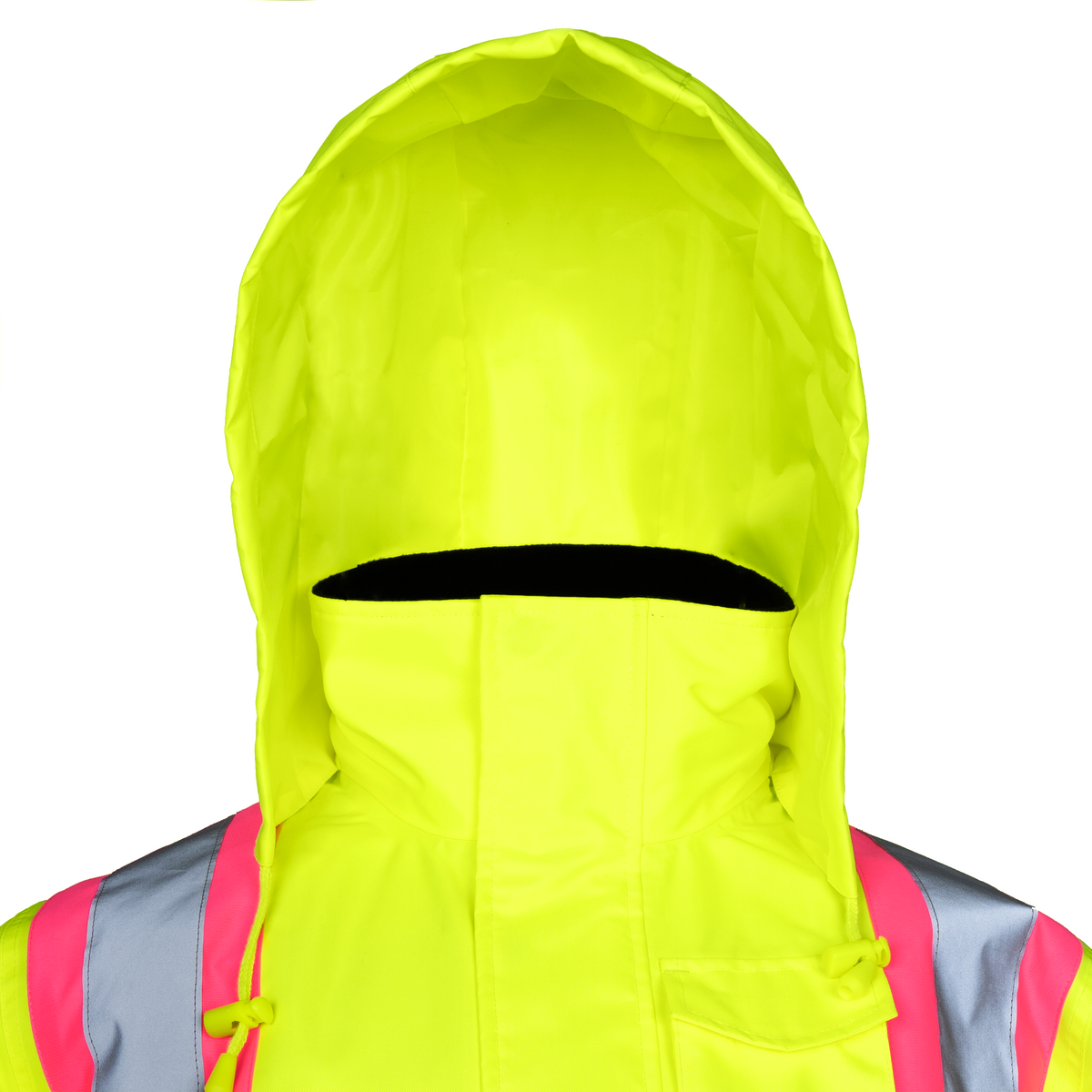 Hi-Vis Two Tone Safety Jacket with Reflective Tapes and Pink Contrast - PinkFit Collection