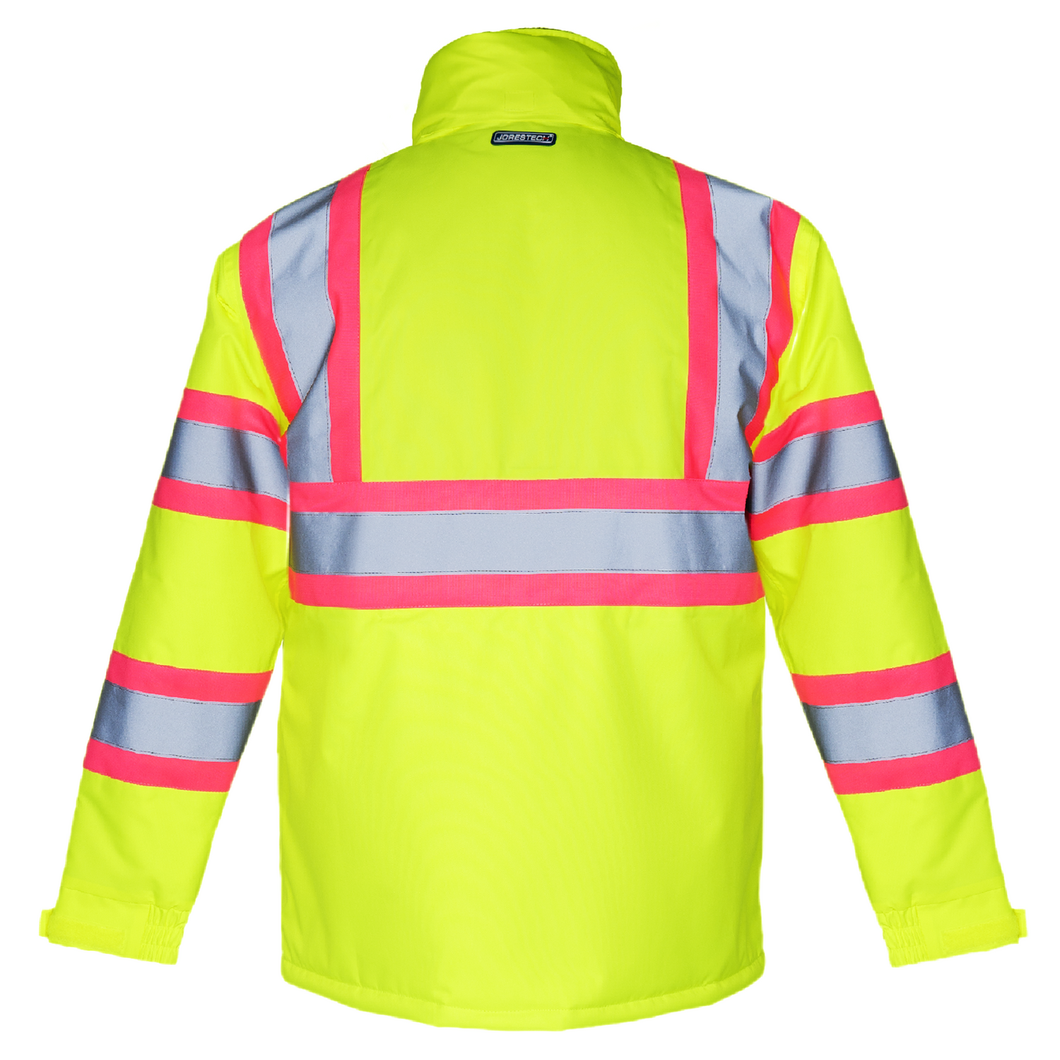 Hi-Vis Two Tone Safety Jacket with Reflective Tapes and Pink Contrast - PinkFit Collection
