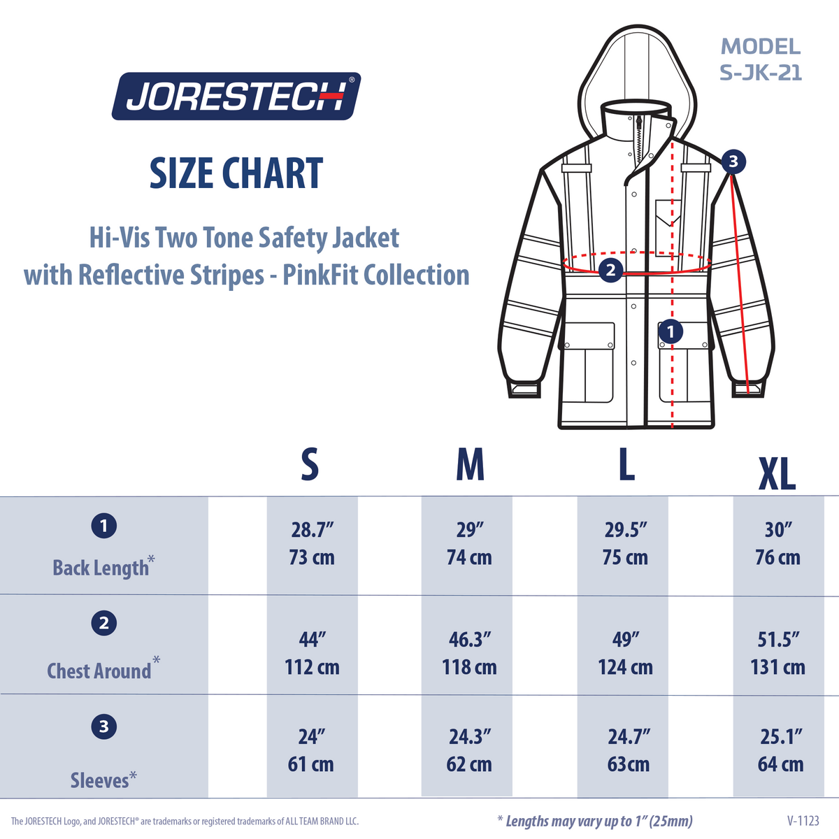 Hi-Vis Two Tone Safety Jacket with Reflective Tapes and Pink Contrast - PinkFit Collection