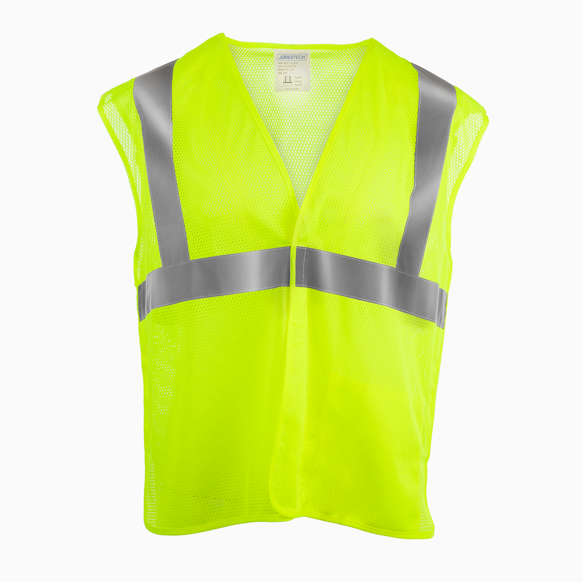 Chaleco de seguridad desprendible de malla amarillo de alta visibilidad con tiras reflectantes de 2" y bolsillo