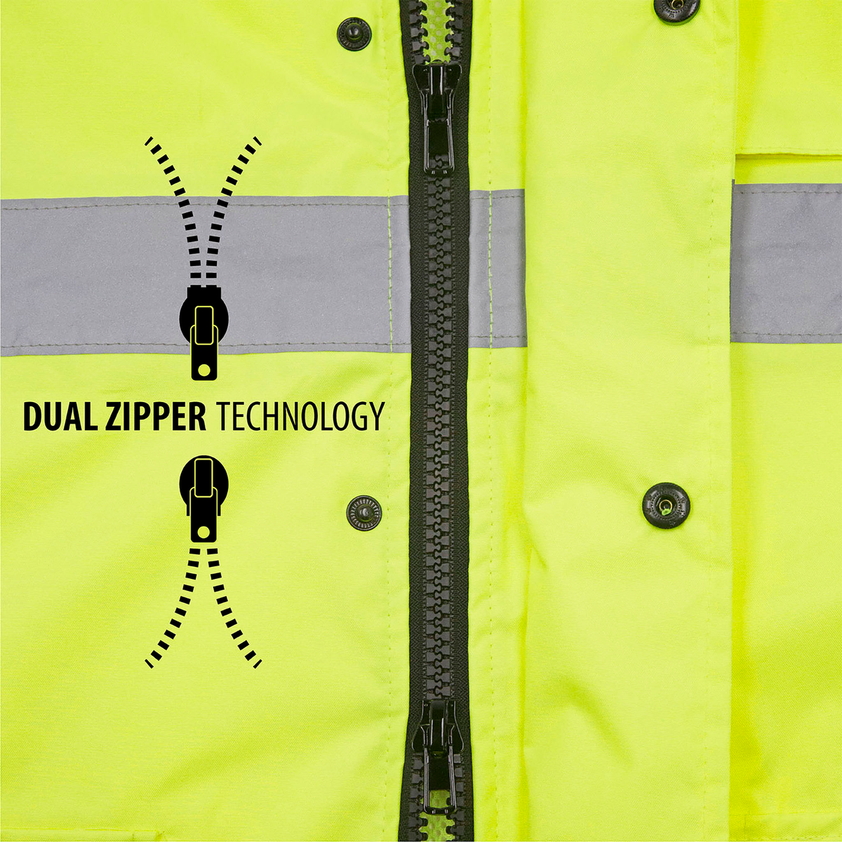 Hi-Vis Yellow Rain Set - Pants & Jacket with 2" Reflective Strips