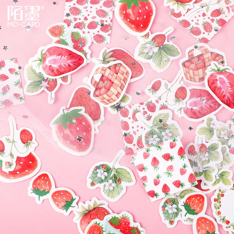 Deliciosas pegatinas de fresa