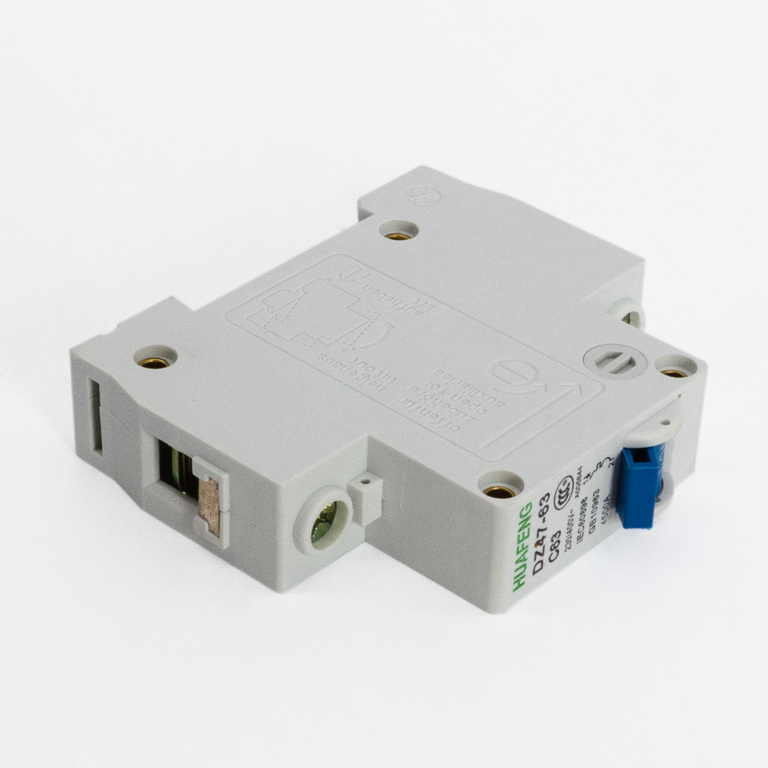 HUAFENG DZ47-63 C63 Miniature Circuit Breaker (MCB) – 1P 63A, 400V – Single Pole