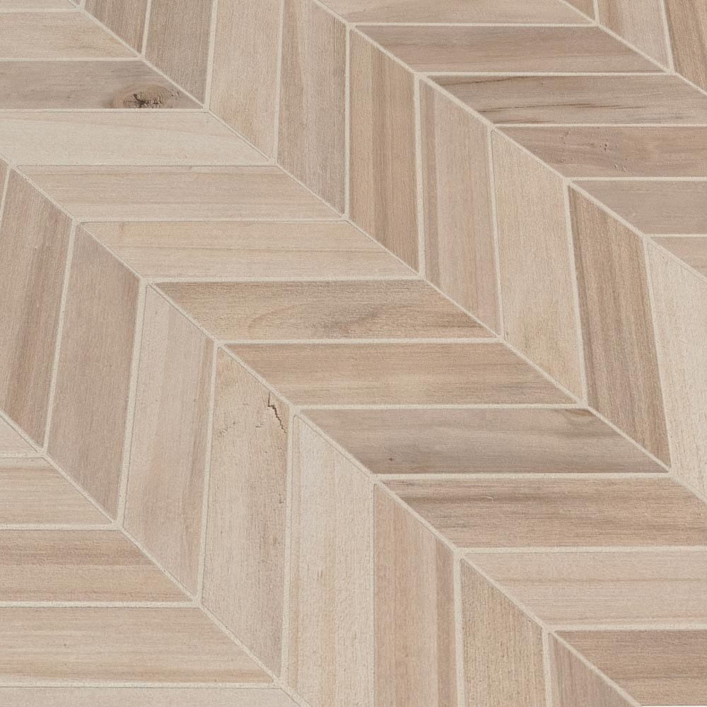 Havenwood Beige Chevron 12"x15" Glazed Porcelain Mesh-Mounted Mosaic Tile - MSI Collection