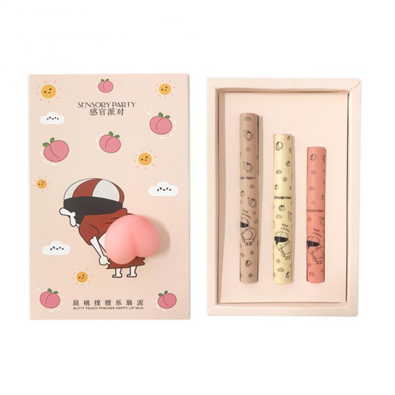 Set de brillo labial mate color melocotón