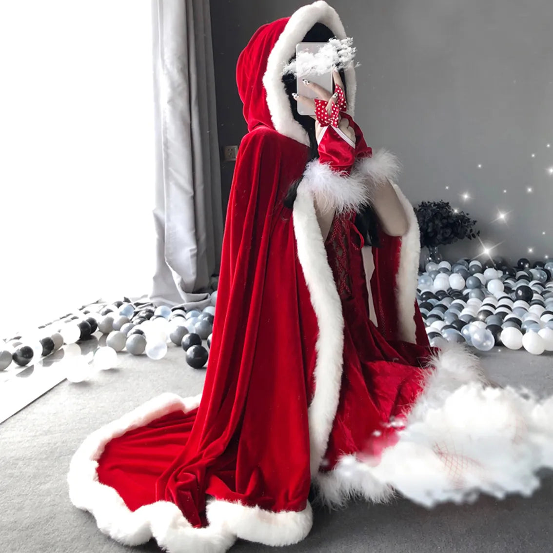 Capa con capucha de la Sra. Claus
