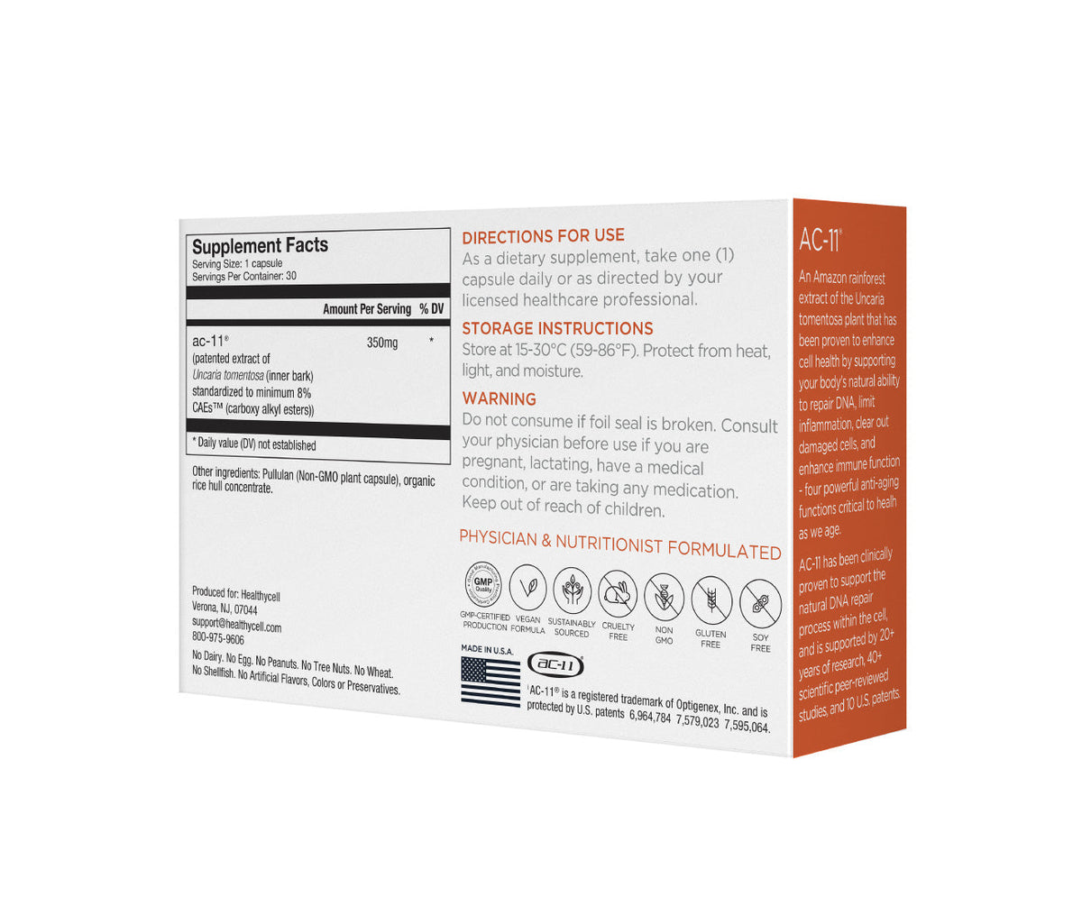 Healthycells AC-11 DNA Repair Supplement – 30 Capsules