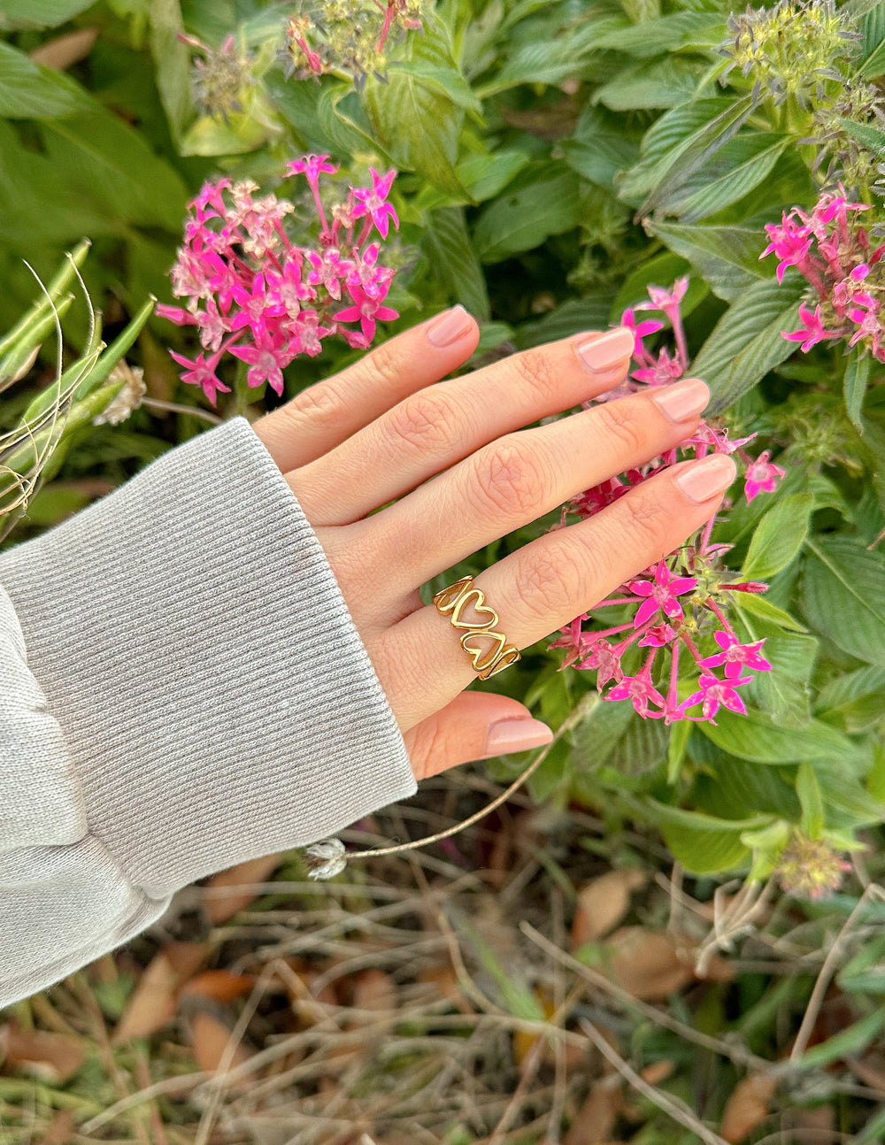 Anillo de cadena de corazón