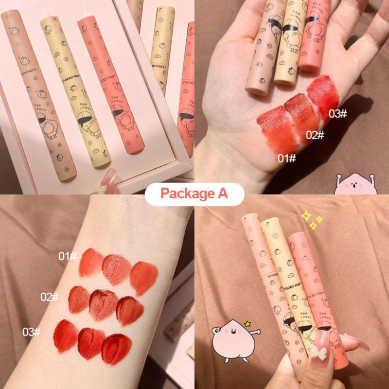Set de brillo labial mate color melocotón