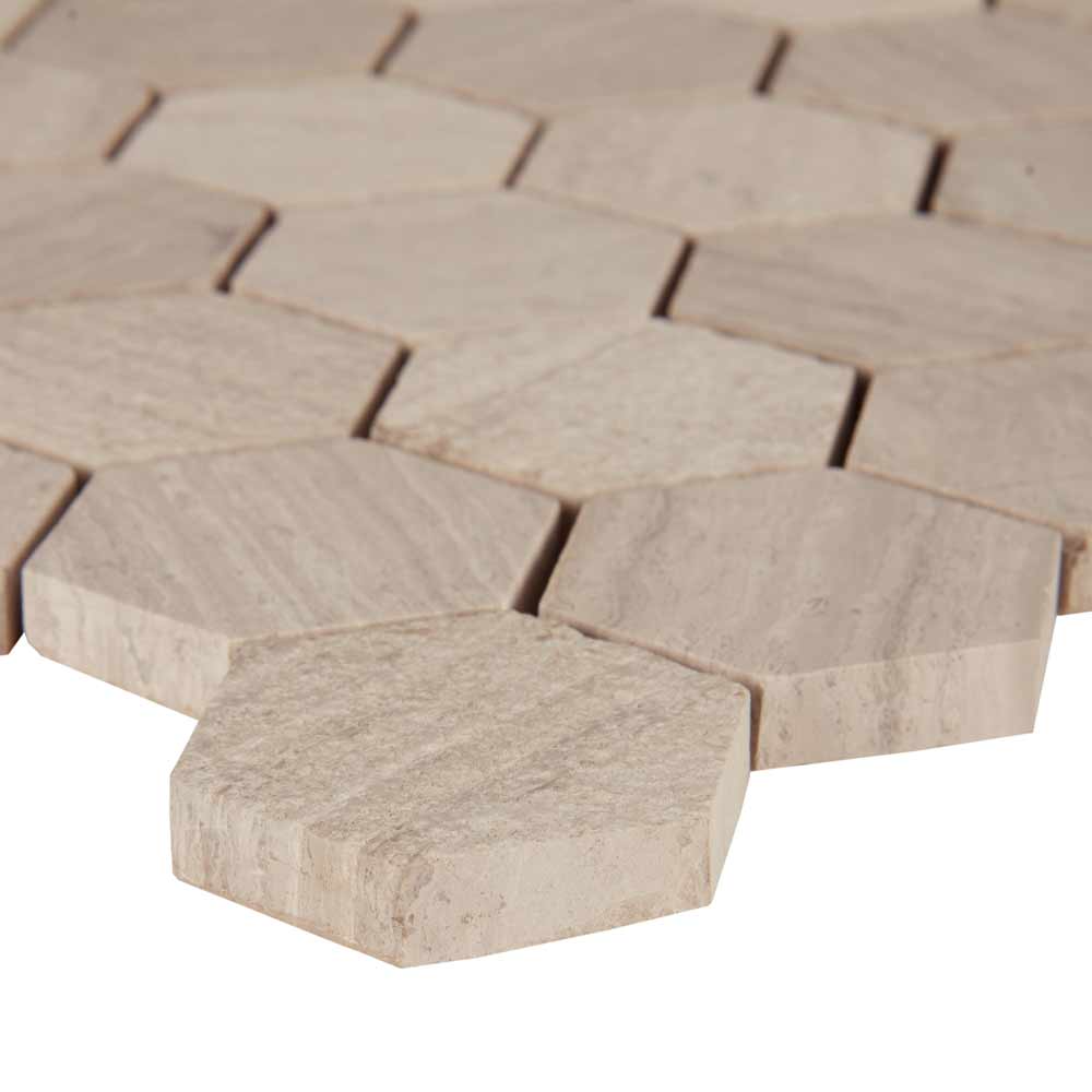 Honeycomb 11.75" x 12" Natural Marble Mesh-Mounted Mosaic Floor and Wall Tile 2" Hexagon-MSI Collection
