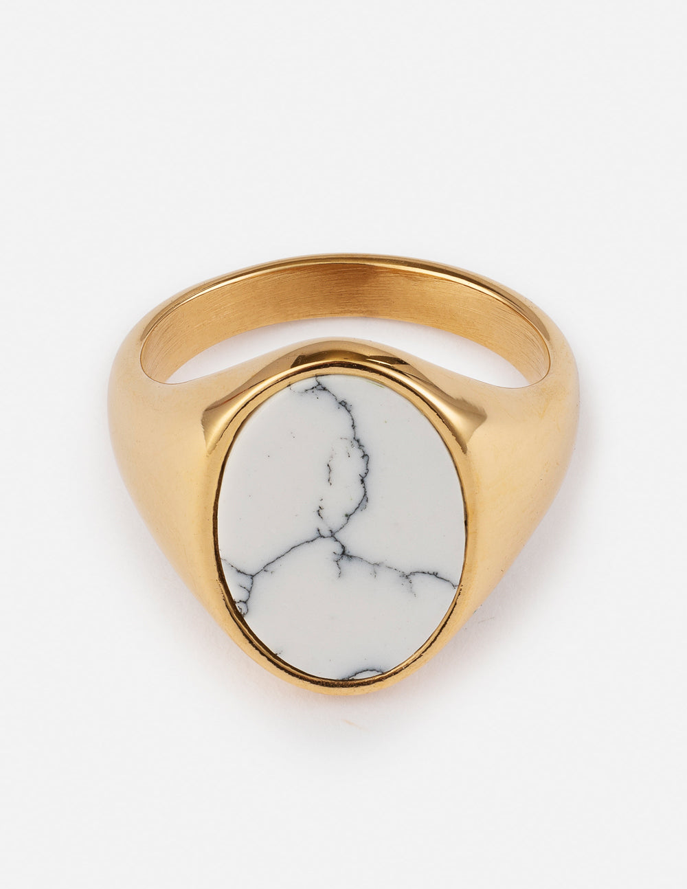 Anillo de piedra de howlita