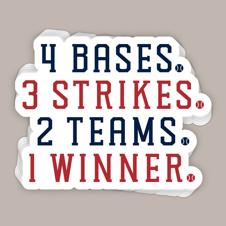 Calcomanía de béisbol 4,3,2,1