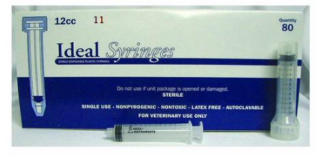 Jeringa de 12 cc con aguja premium