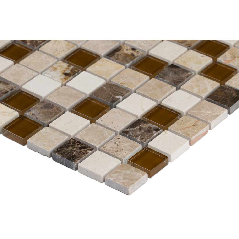 Ibiza Blend 12" x 12" Glass and Stone Mesh-Mounted Mosaic Tile 1" x 1"-MSI Collection