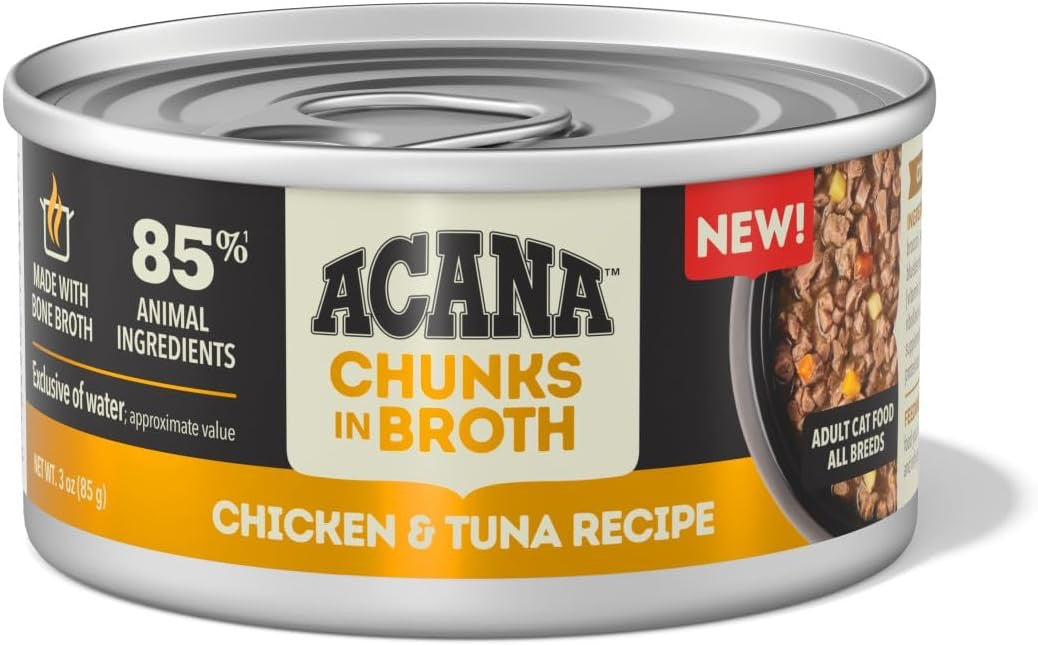 Acana Grain Free Chicken & Tuna Wet Cat Food – Chunks in Broth (3oz)