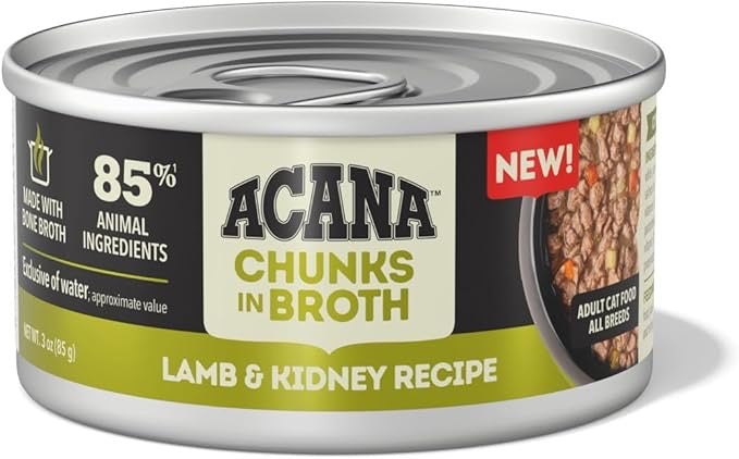 Acana Grain Free Lamb & Kidney Wet Cat Food – Chunks in Broth (3oz)