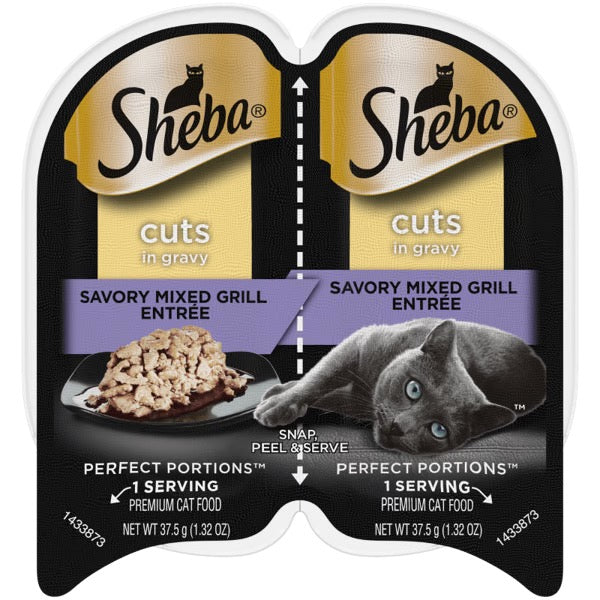 Sheba Perfect Portions Cortes Mixtos de Parrillada (Pavo, Pollo y Res) Alimento Húmedo para Gatos (2.65oz)