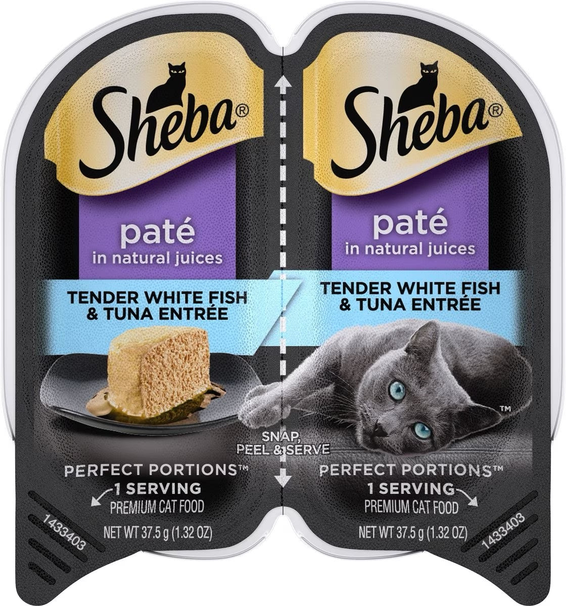 Sheba Perfect Portions Paté Premium – Pescado Blanco y Atún (75g)